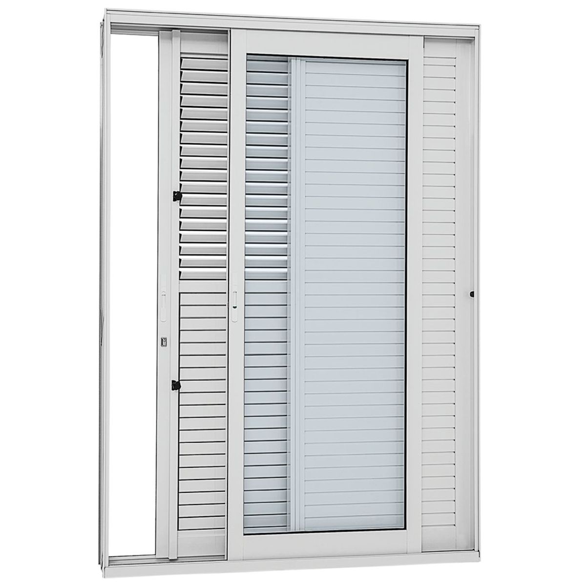 Porta Balcão Multiflex Alumínio Branco 3 Folhas Esquerda 216x160x17,5cm Aluminium, marca Sasazaki - Foto Principal