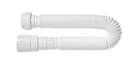 Sifão Tubo Extensível Universal 1,5M Branco Com Suporte