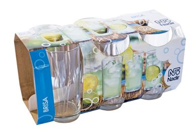 Jogo de Copos em Vidro Brisa 6 Peas 300ml Transparente
