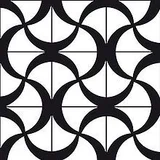 Azulejo Ondas 15,4x15,4cm Preto e Branco