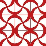 Azulejo Ondas 15,4x15,4cm Vermelho