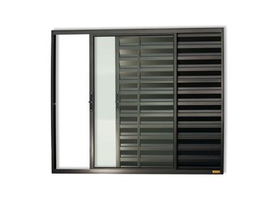 Janela Veneziana Alumnio Preto 3 Folhas Esquerda 100x120x8cm Confort
