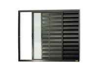 Janela Veneziana Alumínio Preto 3 Folhas Esquerda 100x120x8cm Confort