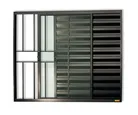 Janela Veneziana Alumínio Preto 3 Folhas Com Grade Esquerda 100x150x8cm Confort