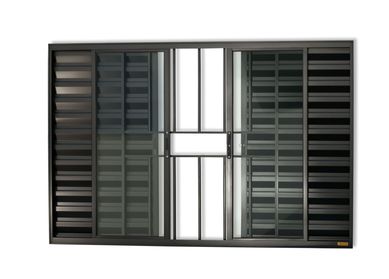 Janela Veneziana Alumnio Preto 6 Folhas Com Grade Central 100x120x8cm Confort