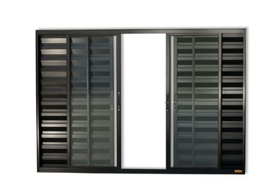 Janela Veneziana Alumnio Preto 6 Folhas Central 100x150x8cm Confort