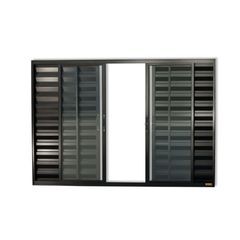 Janela Veneziana Alumínio Preto 6 Folhas Central 100x150x8cm Confort