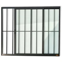 Janela de Correr Alumínio Preto 2 Folhas Com Grade Esquerda 100x120x8cm Confort