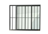 Janela de Correr Alumínio Preto 2 Folhas Com Grade Esquerda 100x150x8cm Confort