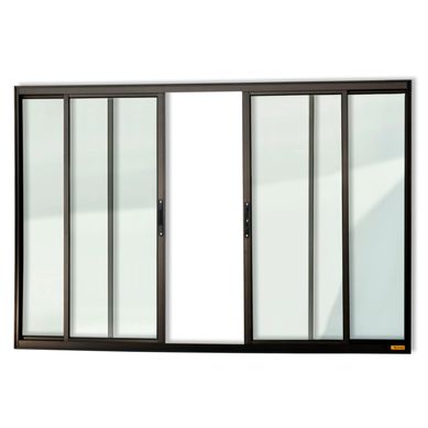 Janela de Correr Alumnio Preto 4 Folhas Central 100x120x6,2cm Confort