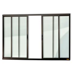 Janela de Correr Alumínio Preto 4 Folhas Central 100x120x6,2cm Confort