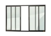 Janela de Correr Alumínio Preto 4 Folhas Central 100x150x6,2cm Confort