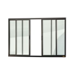 Janela de Correr Alumínio Preto 4 Folhas Central 100x150x6,2cm Confort