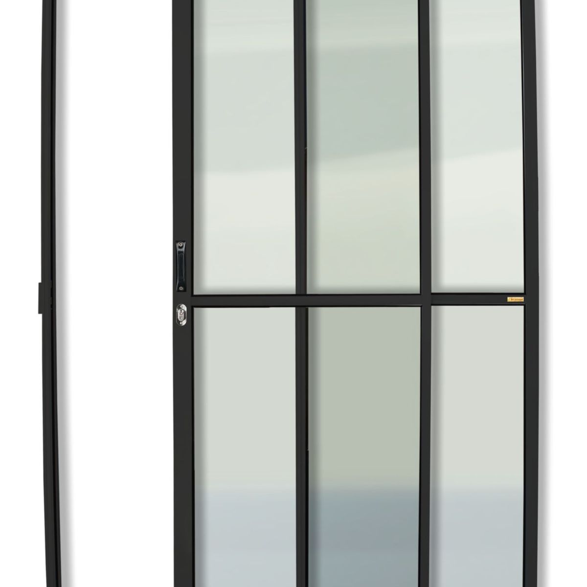 Porta de Correr Alumínio Preto 2 Folhas Esquerda 210x150x7,8cm Super 25, marca Brimak - Foto Principal