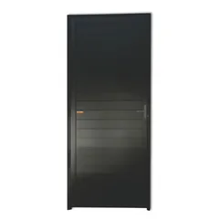Porta Lambri Fechadura Alumínio Preto Direita 210x80x4,6cm Super 25