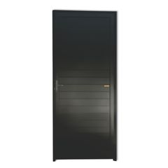 Porta Lambri Fechadura Alumínio Preto Esquerda 210x80x4,6cm Super 25