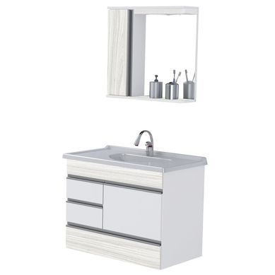 Kit Gabinete de Banheiro Modena 2 Gavetas e Gaveto Palissan