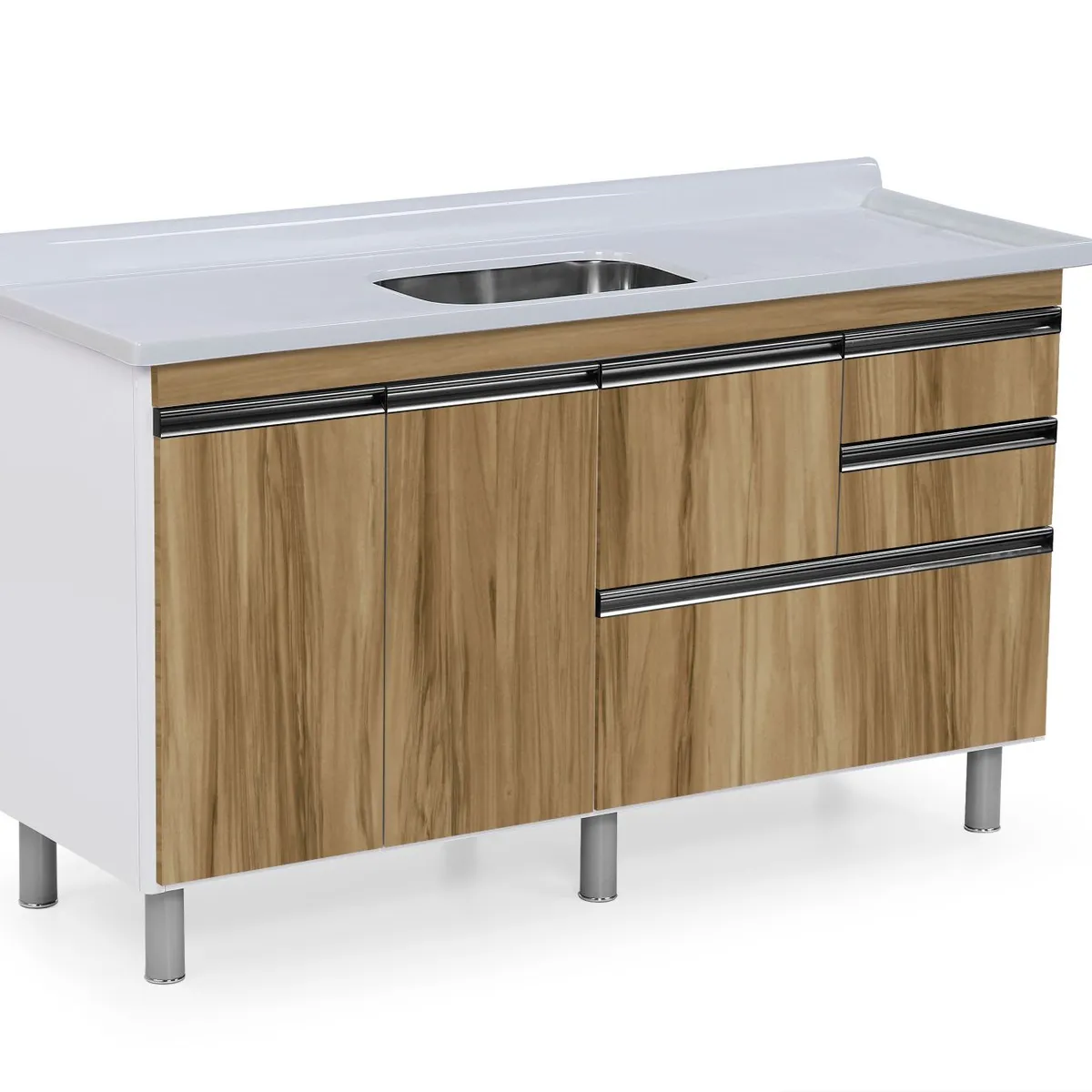 Gabinete para Cozinha Coliseu 144cm Nogal Rorato, marca A. J. Rorato - Foto Principal