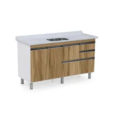 Gabinete para Cozinha Coliseu 144cm Nogal Rorato