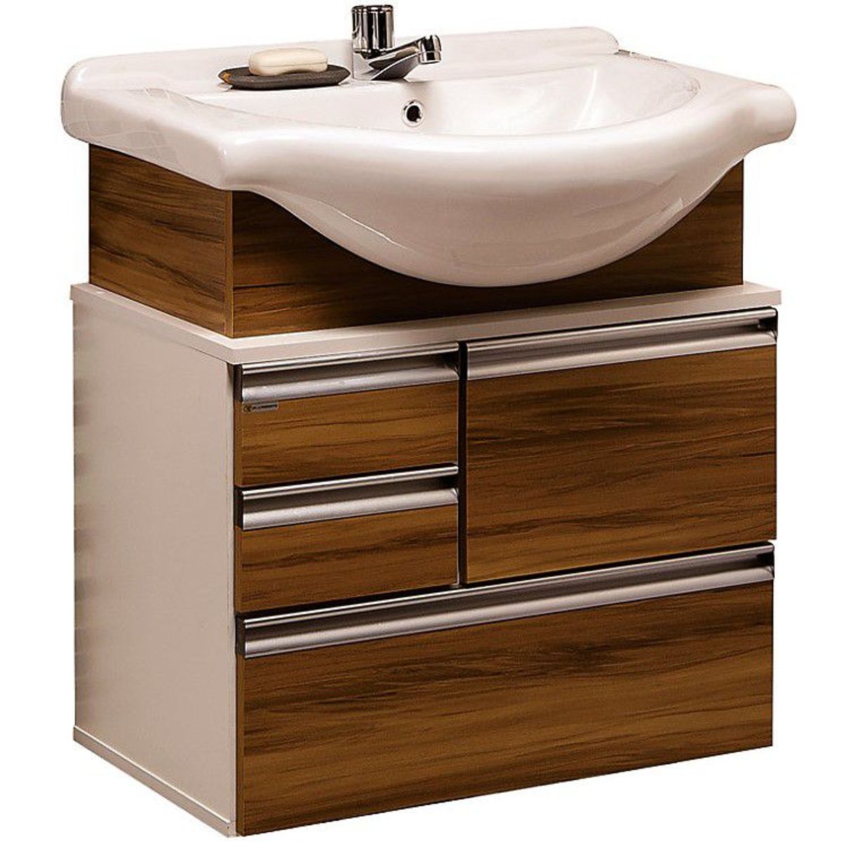 Gabinete para Banheiro com Cuba e Espelho Atacama 63cm Nogal Rorato, marca A. J. Rorato - Foto 2