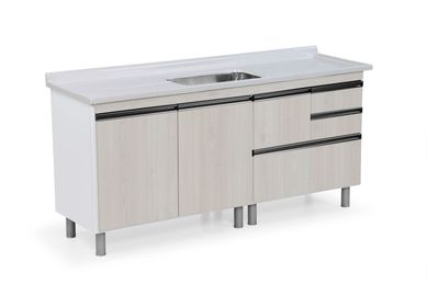 Gabinete Coliseu Madeirado 2 Gavetas e Gaveto Palissandro Artico 69,5x49,5x174,5cm Branco