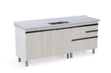 Gabinete Coliseu 2 Gavetas e Gavetão em MDF 1,96cm A. J. Rorato