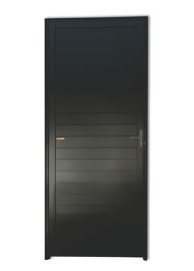 Porta Lambri Fechadura Alumnio Preto Direita 210x90x4,6cm Super 25