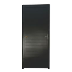 Porta Lambri Fechadura Alumínio Preto Direita 210x90x4,6cm Super 25