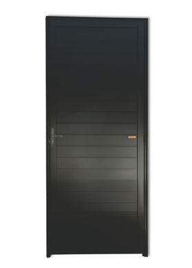 Porta Lambri Fechadura Alumnio Preto Esquerda 210x90x4,6cm Super 25