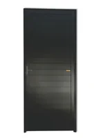 Porta Lambri Fechadura Alumínio Preto Esquerda 210x90x4,6cm Super 25