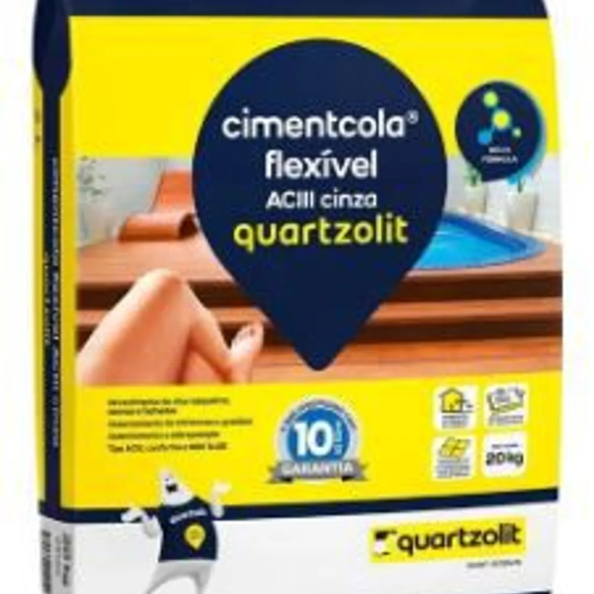 Argamassa Flexível ACIII 20Kg Cinza, marca Quartzolit - Foto Principal