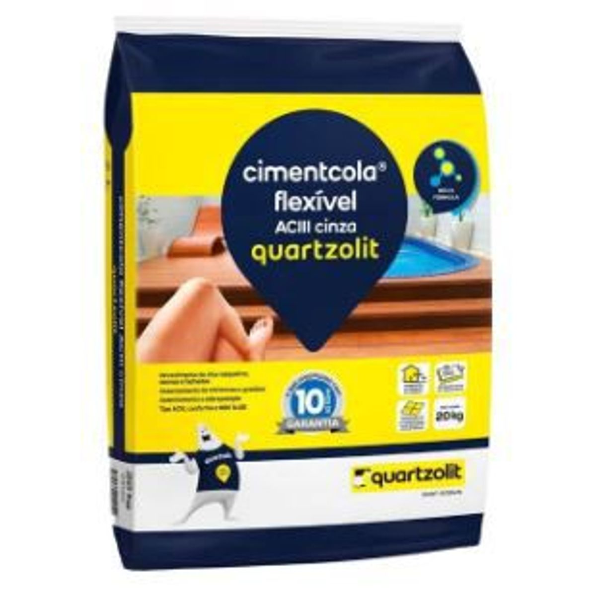 Argamassa Flexível ACIII 20Kg Cinza, marca Quartzolit - Foto Principal
