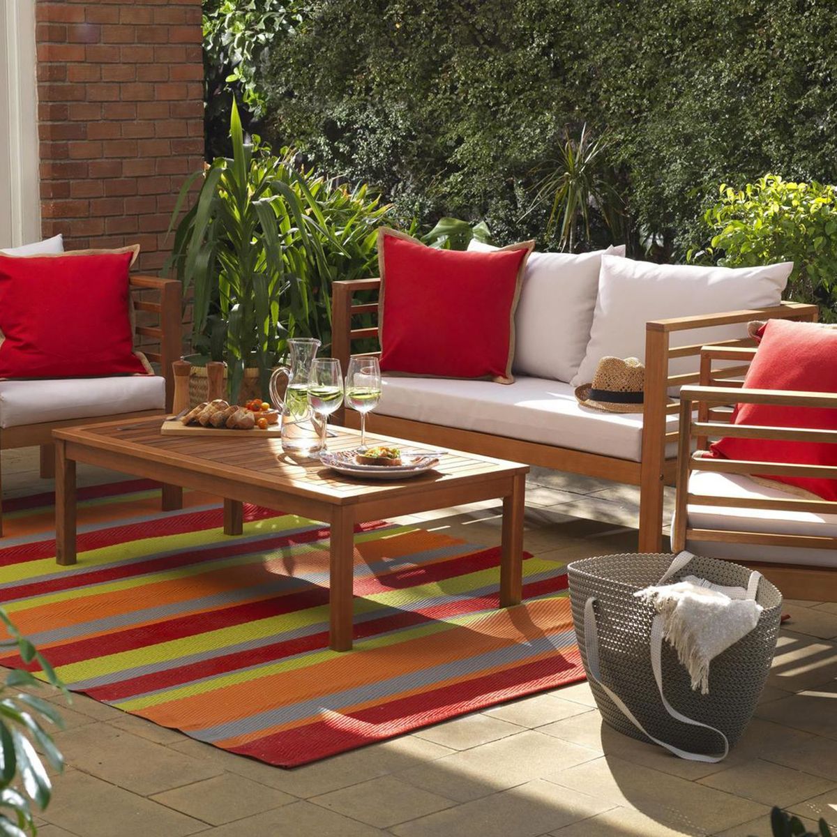 Conjunto de Área Externa 4 Peças São Pedro Madeira Just Home Collection, marca Just Home Collection - Foto 2
