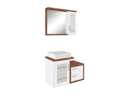 Toucador sem Cuba 80cm Carmen Cobre Corten