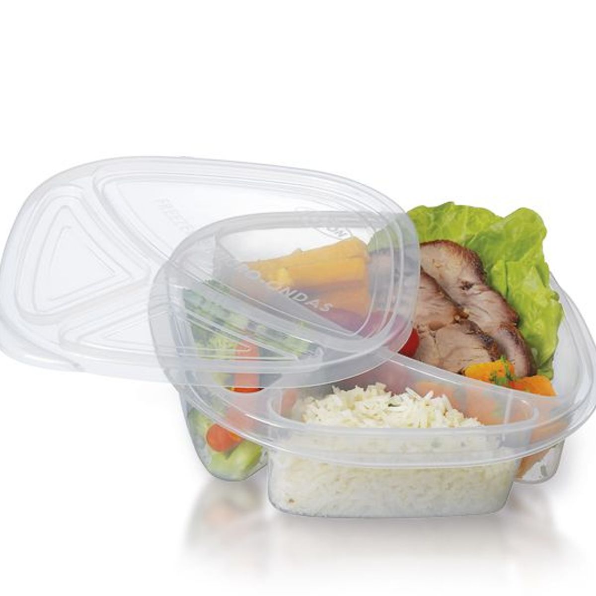 Pote Alimentos 3 Divisões Incolor 1,1L Nitron, marca Nitron - Foto Principal