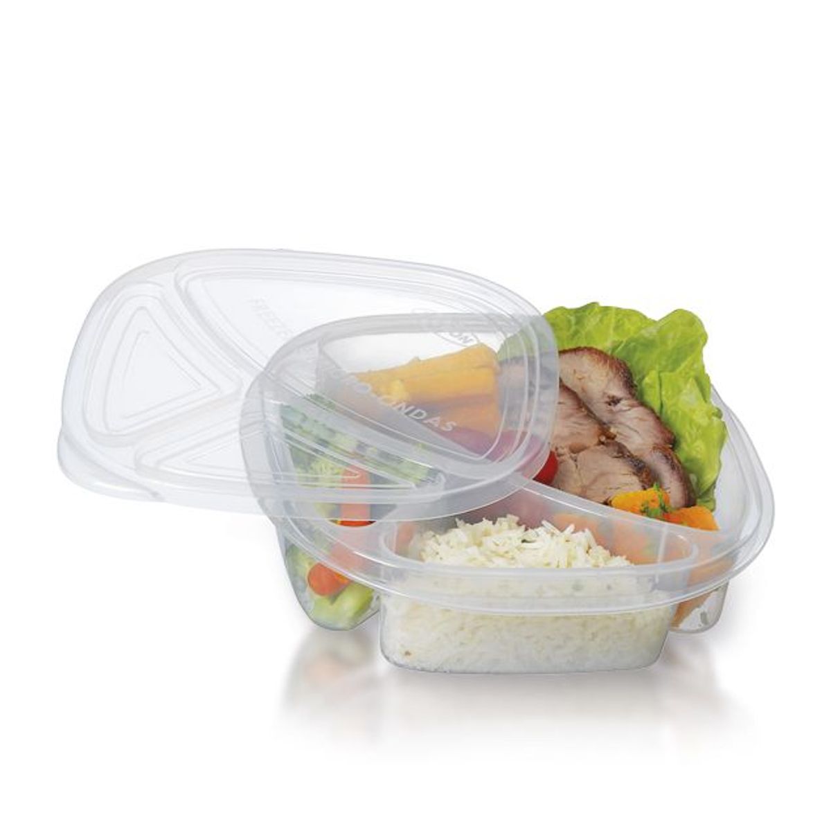 Pote Alimentos 3 Divisões Incolor 1,1L Nitron, marca Nitron - Foto Principal