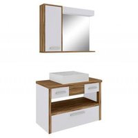 Gabinete Para Banheiro Helena II 80x40x55cm Sem Cuba Terracota