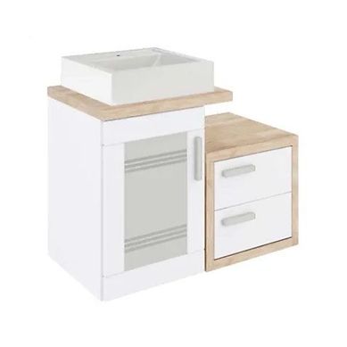 Gabinete Tocador sem Cuba Carmem II Mezzo 80x40x55cm Branco Darabas