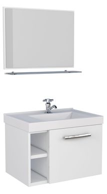 Conjunto Espelheira e Gabinete com Cuba Amora Branco