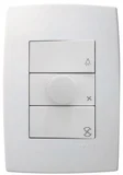 Conjunto Controle Ventilador Pialplus Branco 127V 4X2