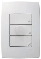 Conjunto Controle Ventilador Pialplus Branco 127V 4X2