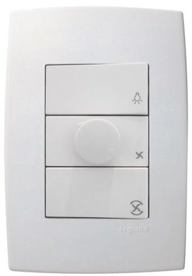 Conjunto Controle Ventilador Pialplus Branco 220V 4X2