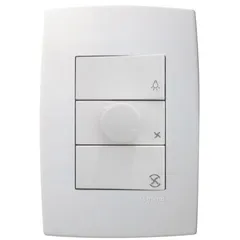 Conjunto Controle Ventilador Pialplus Branco 220V 4X2