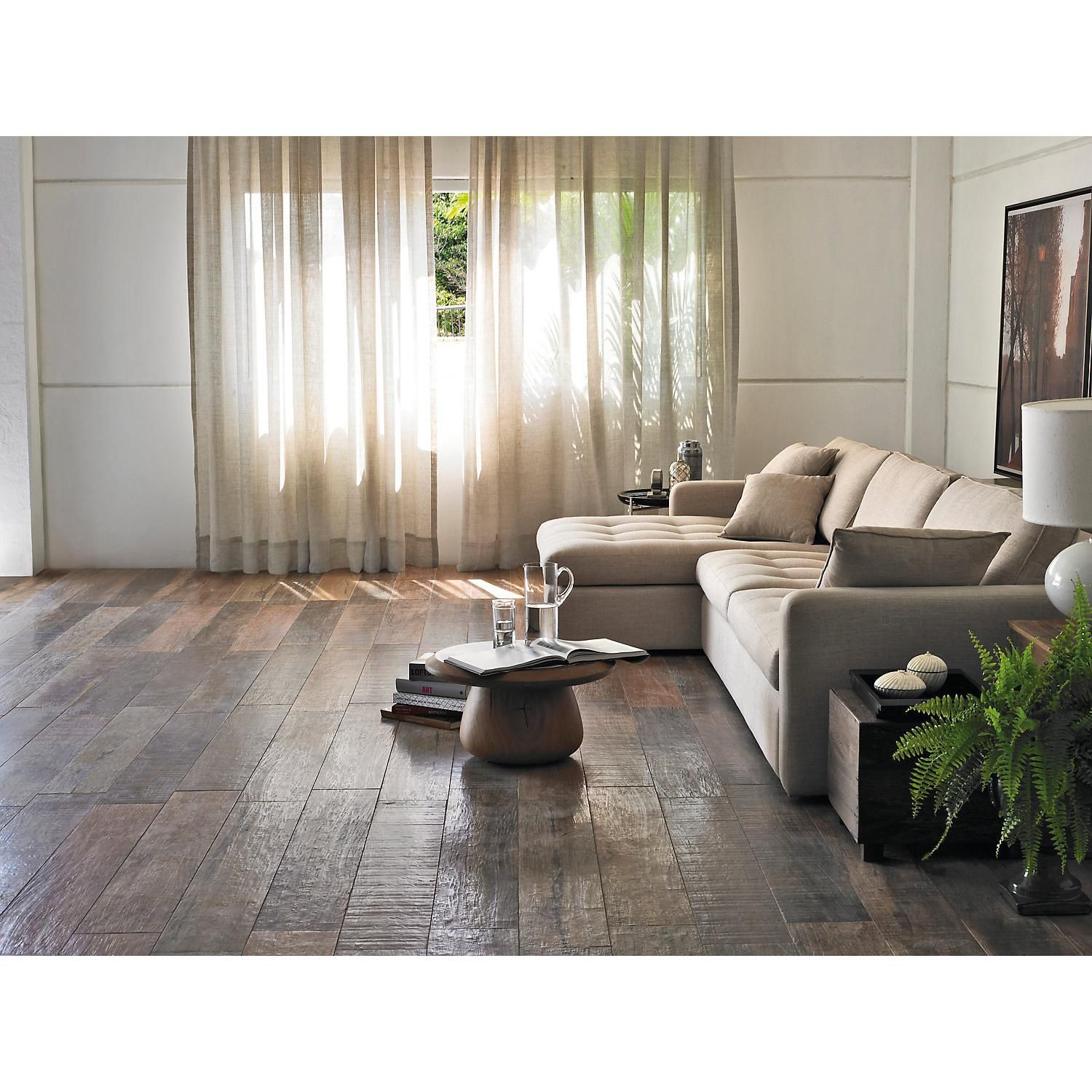 Porcelanato Acetinado Esmaltado Marrom 20x120cm Portobello