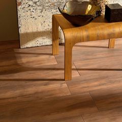 Porcelanato Acetinado Esmaltado Marrom 20x120cm Portobello Retificado Caixa 1,19m² Canela Dourada