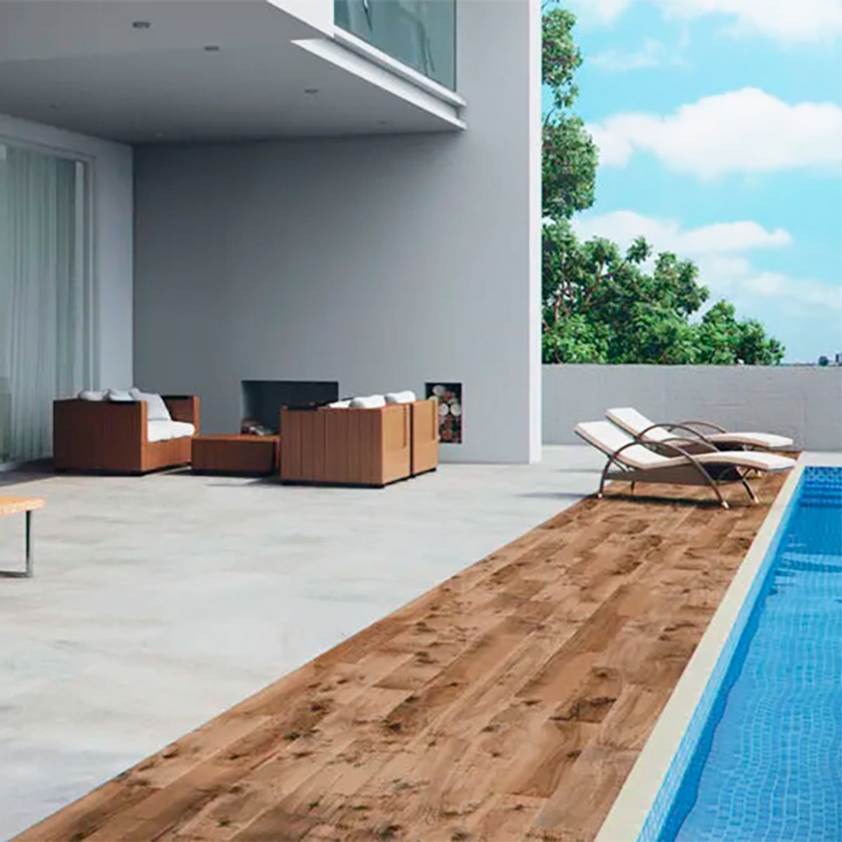 Porcelanato Esmaltado Carvalho HD Deck 59,5x59,5cm Caixa 1,77m² Marrom Cecrisa, marca Portinari - Foto 2