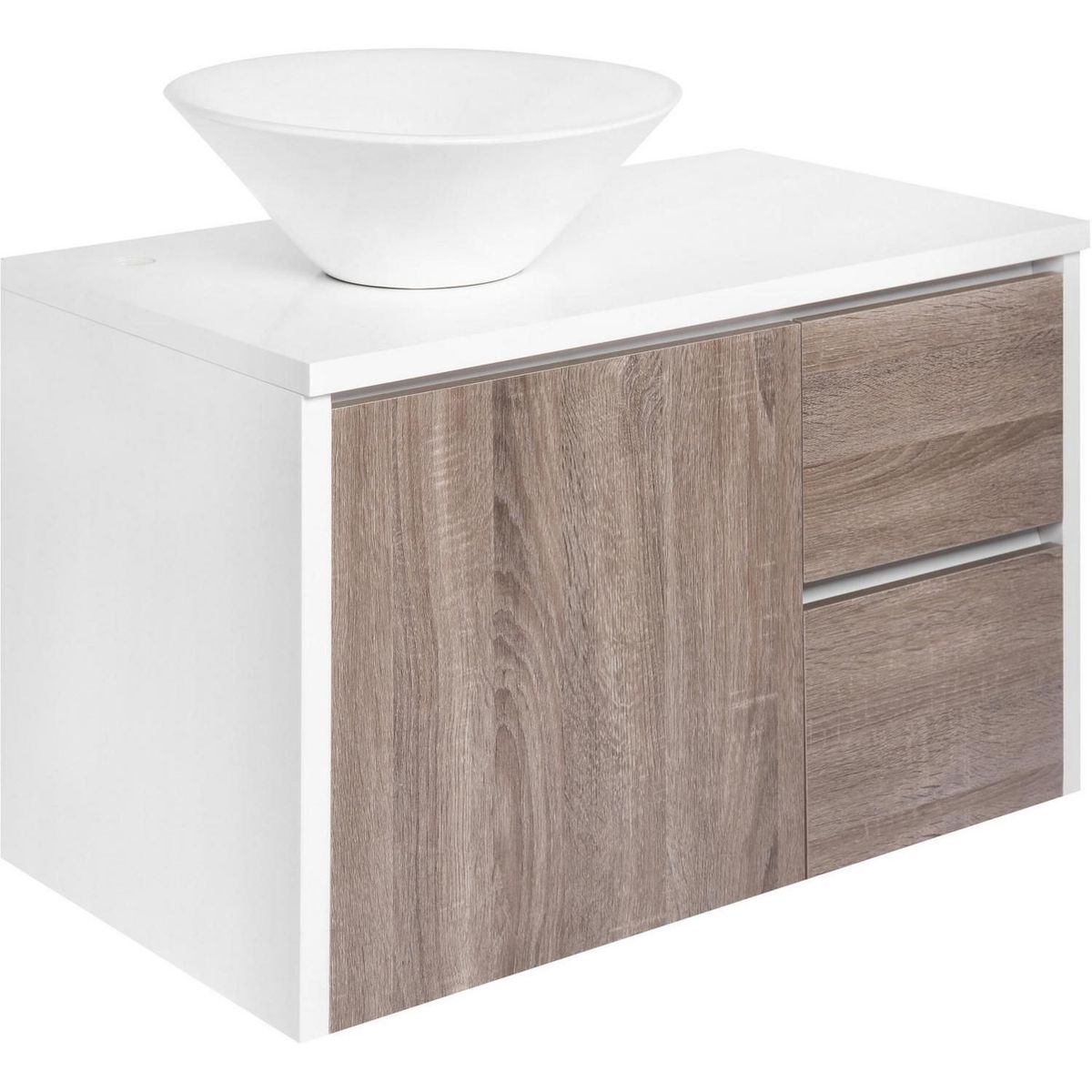 Gabinete para Banheiro com Cuba Lagoa 80cm Branco Sensi, marca Sensi Dacqua - Foto Principal