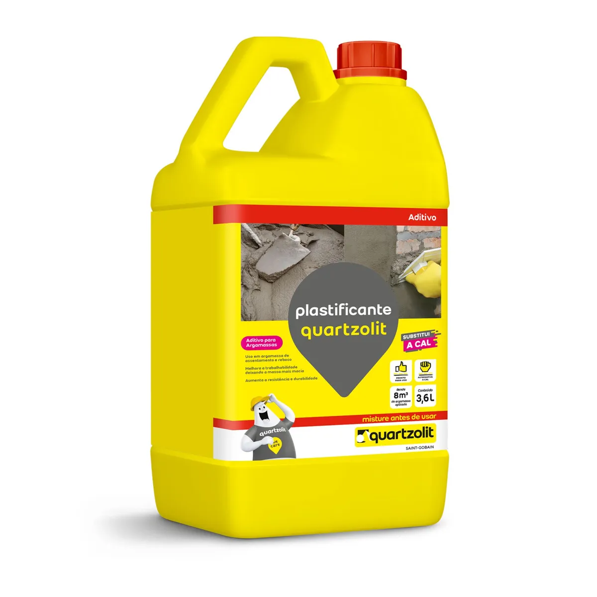 Aditivo Plastificante para Argamassa 3,6L, marca Quartzolit - Foto Principal