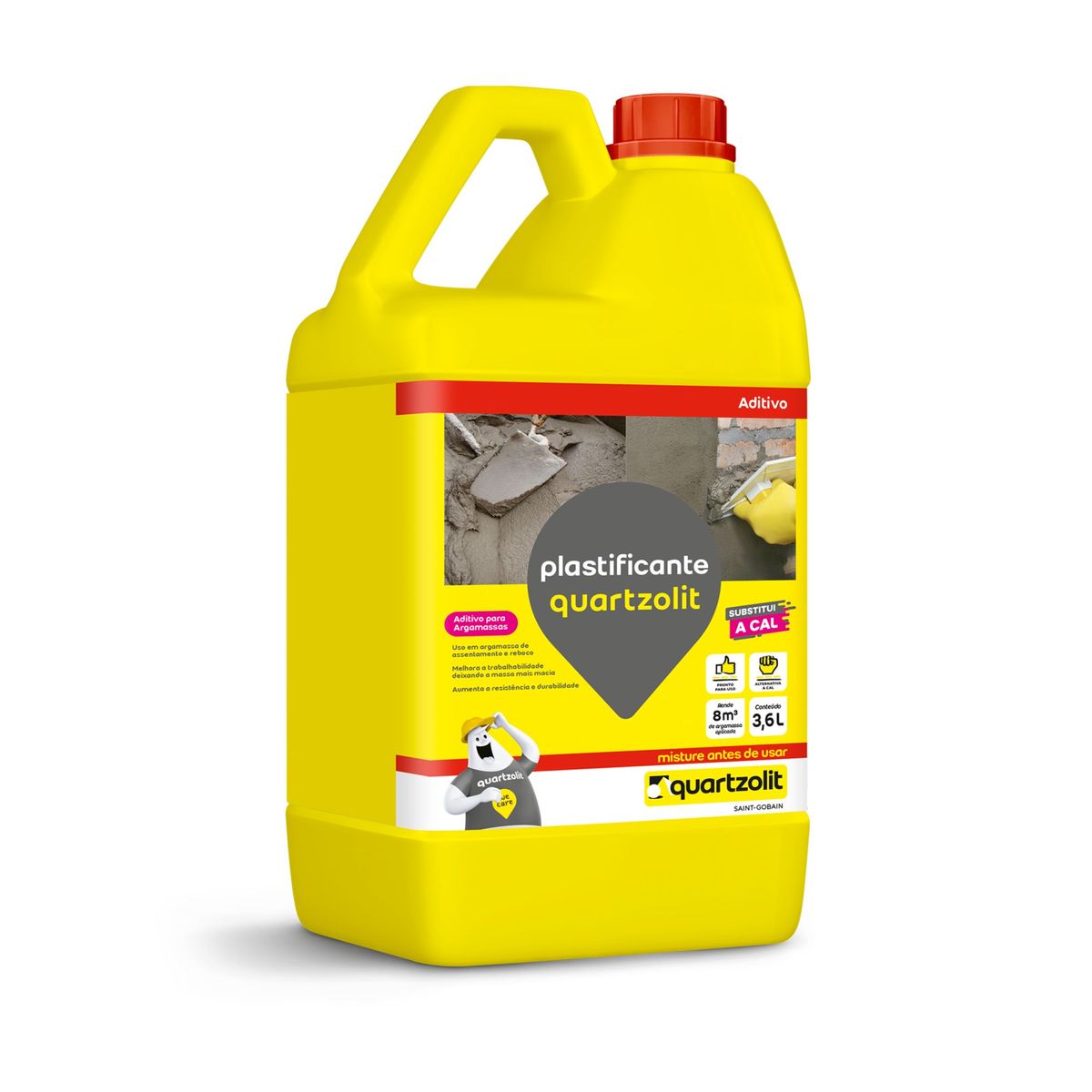 Aditivo Plastificante para Argamassa 3,6L, marca Quartzolit - Foto Principal