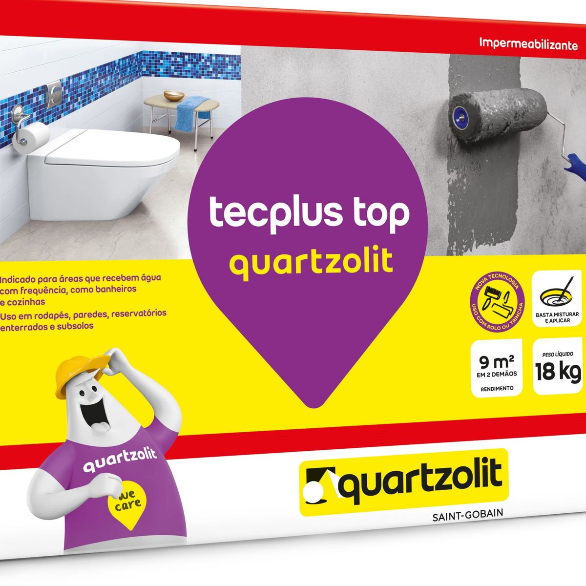 Impermeabilizante Tecplus Top 18kg, marca Quartzolit - Foto 2